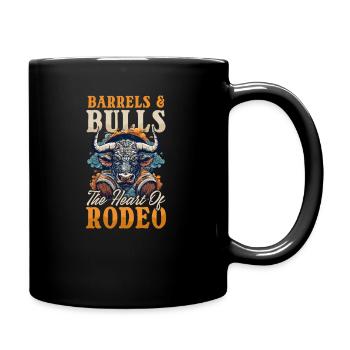 Western Rodeo Barrels & Bulls : le cœur du rodéo - Mug uni - noir - Droite