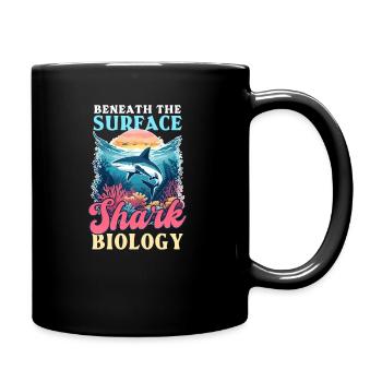 Biologist Shark Lover Beneath Surface: Shark Biolo - Full Colour Mug - black - Right