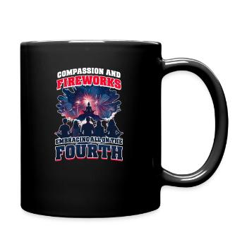 Compassion bouddhiste patriotique et feux d'artifice - Mug uni - noir - Droite