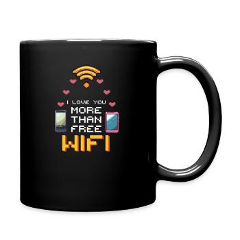 Geek Love Je t’aime plus que le Wi-Fi gratuit - Mug uni - noir - Droite