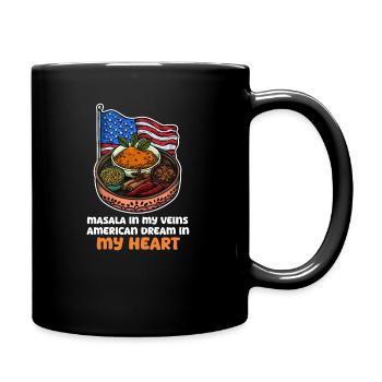 Indianer Masala Adern American Dream Herz - Tasse einfarbig - Schwarz - Rechts