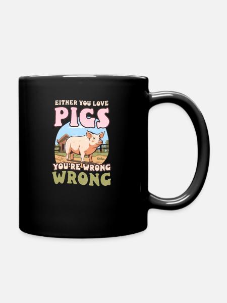 Schweinezüchter lieben Schweine falsch falsch - Tasse einfarbig - Schwarz