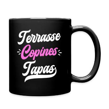 Soirée Femme Terrasse Copines Tapas - Mug uni - noir - Droite