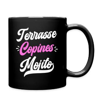Soirée Femme Terrasse Copines Mojito - Mug uni - noir - Droite