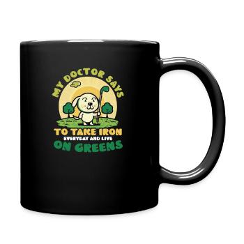 Golfen Nehmen Sie Eisen auf Greens - Tasse einfarbig - Schwarz - Rechts