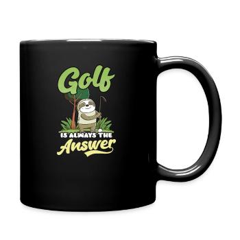 Golfen Golf Antwort - Tasse einfarbig - Schwarz - Rechts