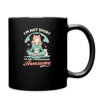 Lustiger Yoga-Liebhaber Nicht kurz Konzentriert Genial - Tasse einfarbig - Schwarz - Rechts