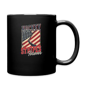 4th Of July Hockey Hockey Stripes Forever - Full Colour Mug - black - Right