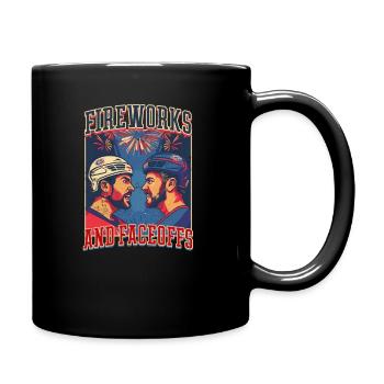 Feux d’artifice et mises en jeu de hockey du 4 juillet - Mug uni - noir - Droite