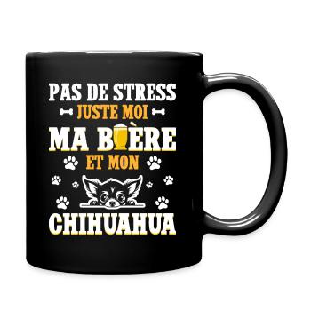 Humour Apéro Bière Papa Chien Chihuahua - Mug uni - noir - Droite