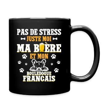 Bière Papa Chien Bouledogue Français - Mug uni - noir - Droite