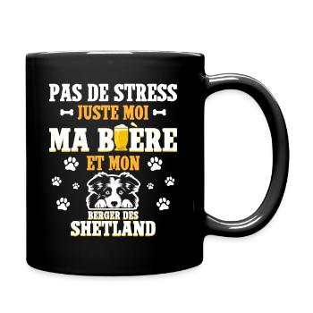 Bière Papa Chien Berger Des Shetland - Mug uni - noir - Droite