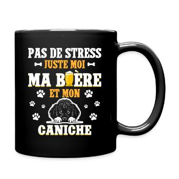 Humour Apéro Bière Papa Chien Caniche - Mug uni - noir - Droite