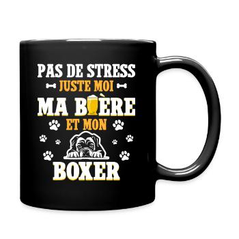 Humour Apéro Bière Papa Chien Boxer - Mug uni - noir - Droite