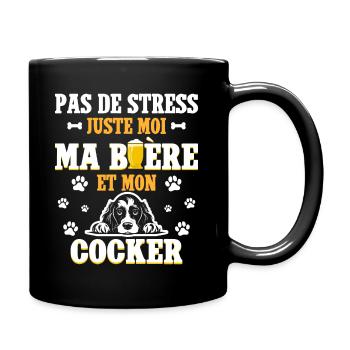 Humour Apéro Bière Papa Chien Cocker - Mug uni - noir - Droite