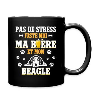 Humour Apéro Bière Papa Chien Beagle - Mug uni - noir - Droite