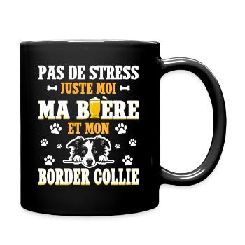 Humour Bière Papa Chien Border Collie - Mug uni - noir - Droite