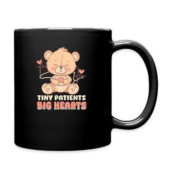 PICU Nurse Tiny Patients, Big Hearts - Full Colour Mug - black - Right