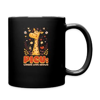 PICU Nurse PICU: Wo die Liebe wächst - Tasse einfarbig - Schwarz - Rechts