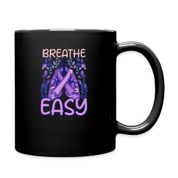 Mukoviszidose Atem leicht - Tasse einfarbig - Schwarz - Rechts
