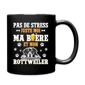 Humour Bière Papa Chien Rottweiler - Mug uni - noir - Droite