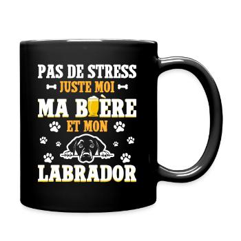 Humour Apéro Bière Papa Chien Labrador - Mug uni - noir - Droite