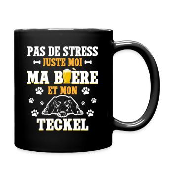 Humour Apéro Bière Papa Chien Teckel - Mug uni - noir - Droite
