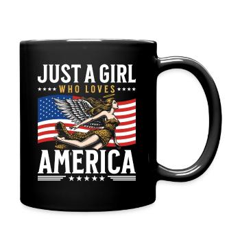 Fille Amérique Indépendance 4 Juillet - Mug uni - noir - Droite