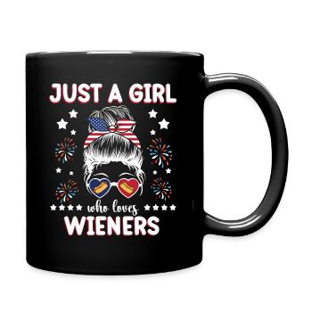 Fille Amérique Indépendance 4 Juillet - Mug uni - noir - Droite