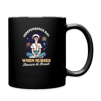 Patriotische Krankenschwester, wenn Krankenschwestern eine Pause verdienen - Tasse einfarbig - Schwarz - Rechts