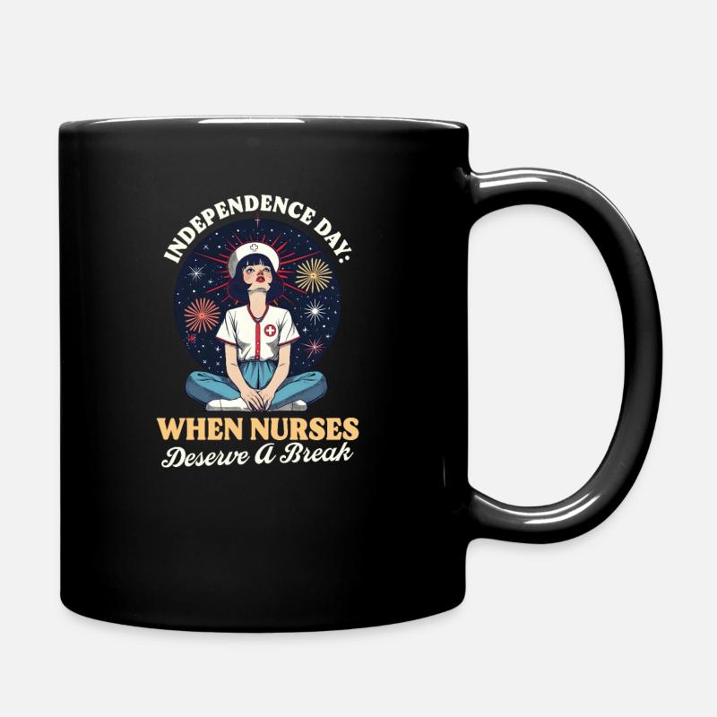 Infirmière patriotique quand les infirmières méritent une pause - Mug uni - noir