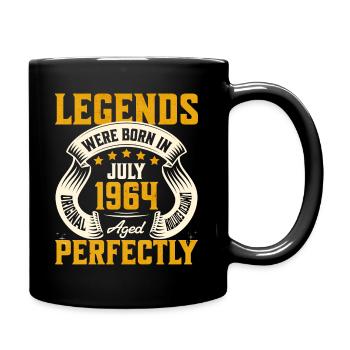 60th Anniversary July Year 1964 - Full Colour Mug - black - Right