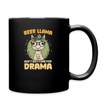Alpaka Lama Bier Lama Hat Zeit - Tasse einfarbig - Schwarz - Rechts
