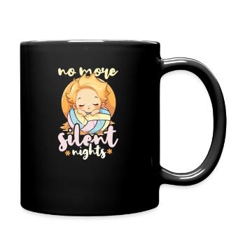 Volleyball Schwangerschaft Keine stillen Nächte mehr Baby - Tasse einfarbig - Schwarz - Rechts
