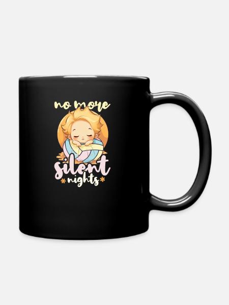 Volley-ball Grossesse Plus de nuits silencieuses Bébé - Mug uni - noir