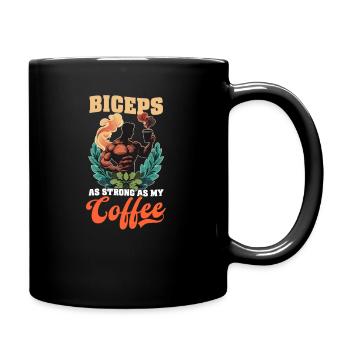 Fléchir les biceps : des biceps aussi forts que mon café - Mug uni - noir - Droite
