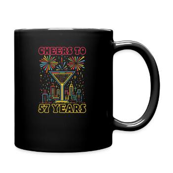 57th Birthday Cheers to 57 Years - Full Colour Mug - black - Right