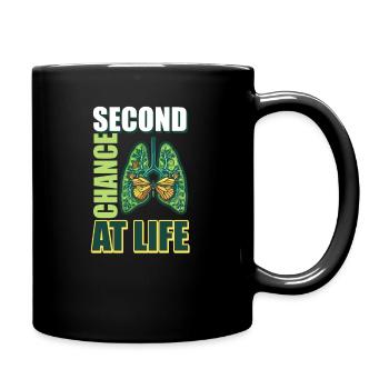 Lung Transplant Second Chance at Life - Full Colour Mug - black - Right
