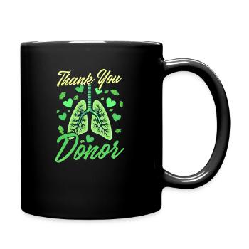 Lungentransplantation Danke, Spender - Tasse einfarbig - Schwarz - Rechts
