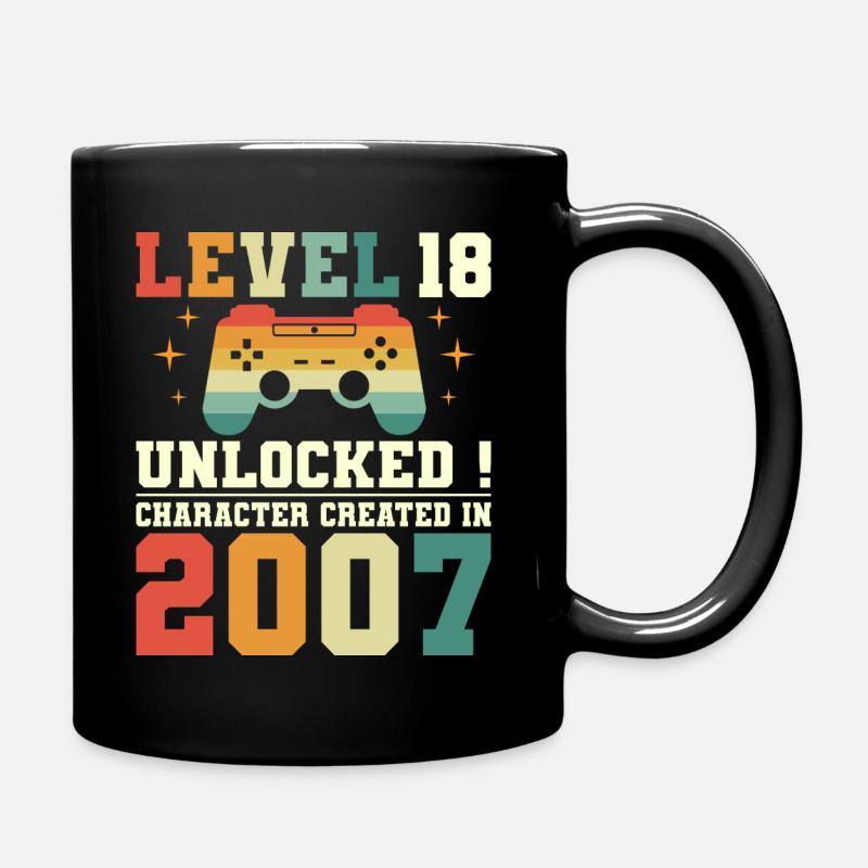 Niveau 18 Anniversaire Gamer 18 Ans - Mug uni - noir