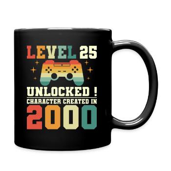 25-jähriges Jubiläum Gamer-Level - Tasse einfarbig - Schwarz - Rechts