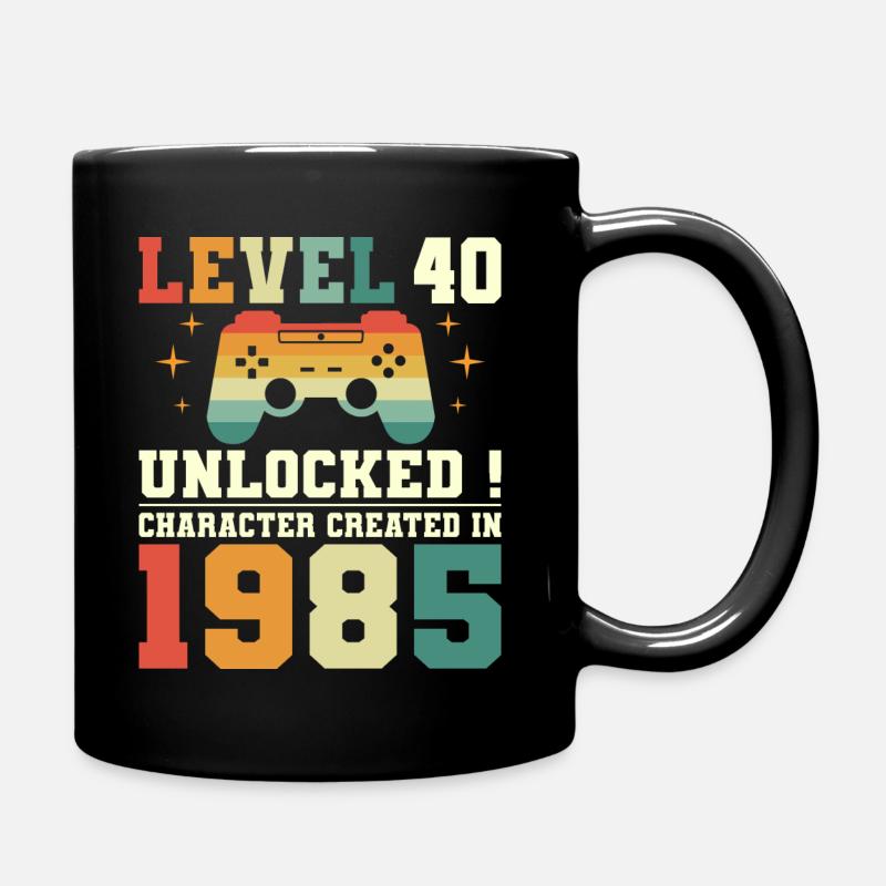 Level 40 Jubiläums-Gamer 40 Jahre - Tasse einfarbig - Schwarz