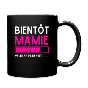 Oma bald bitte warten - Tasse einfarbig - Schwarz - Rechts