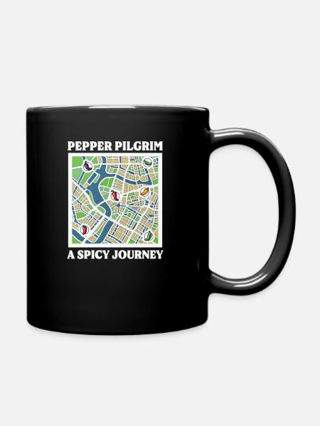 Aficionado de la sauce piquante Pepper Pilgrim : un jour épicé - Mug uni - noir
