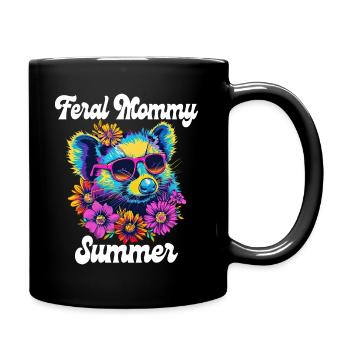Mama Sommerblumen liebt Opossums Mama - Tasse einfarbig - Schwarz - Rechts