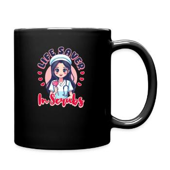ED Krankenschwester Lebensretter in Scrubs - Tasse einfarbig - Schwarz - Rechts