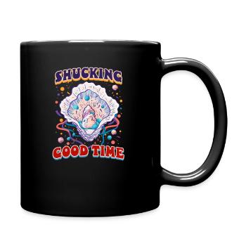 Austernschälen gute Zeit - Tasse einfarbig - Schwarz - Rechts