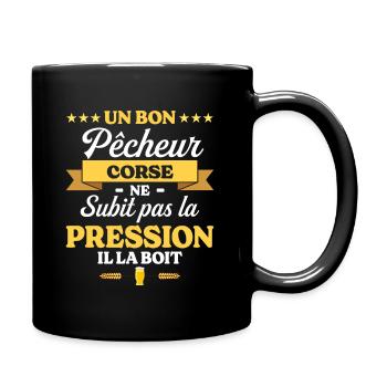 Pêcheur Corse Humour Pêche - Mug uni - noir - Droite