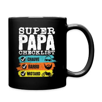 Adore Moto Super Papa Checklist Papa Motard - Mug uni - noir - Droite