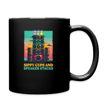 EDM Rave Mom Sippy Cups and Speaker Stacks - Full Colour Mug - black - Right